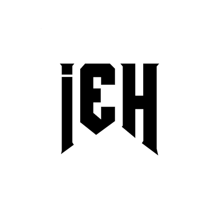Vector diseño del logotipo de la compañía de tecnología ieh diseño del logotipo de ieh combinación de colores en blanco y negro ieh logotipo ieh vector ieh diseño ieh icono ieh alfabeto ieh tipografía diseño del logotipo ieh