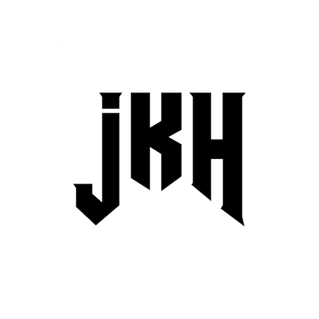 El diseño del logotipo de la compañía de tecnología JKH, combinación de colores blanco y negro, el logotipo de JKH, el vector de JKH y el icono de JKH.