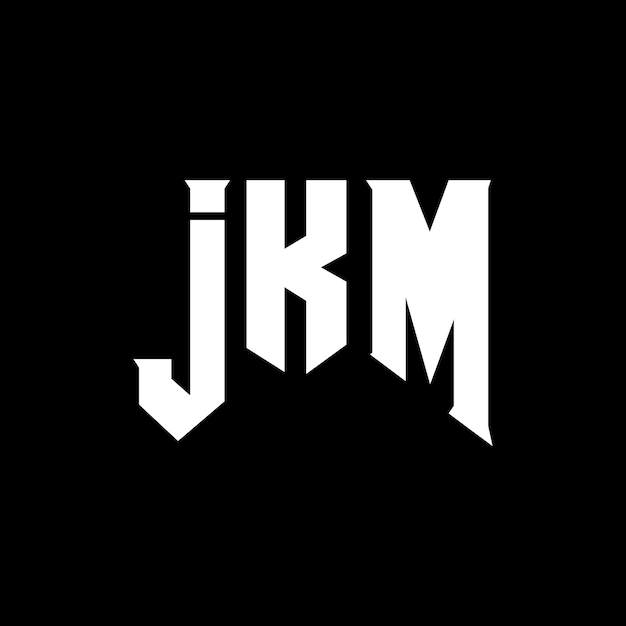 El diseño del logotipo de la compañía de tecnología JKM, la combinación de colores blanco y negro del logotipo JKM, el diseño vectorial del icono JKM y el diseño de la tipografía JKM.