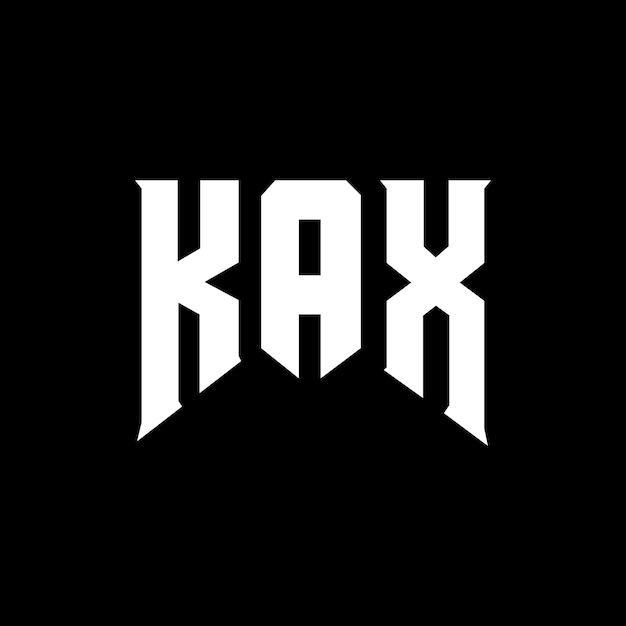Diseño del logotipo de la compañía de tecnología KAX: combinación de colores blanco y negro KAX: logotipo KAX: vector KAX: diseño KAX: icono KAX: alfabeto KAX: tipografía