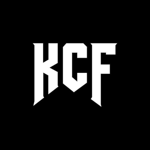 El diseño del logotipo de la compañía de tecnología KCF, combinación de colores blanco y negro KCF, vector KCF, icono KCF, alfabeto KCF, tipografía KCF.