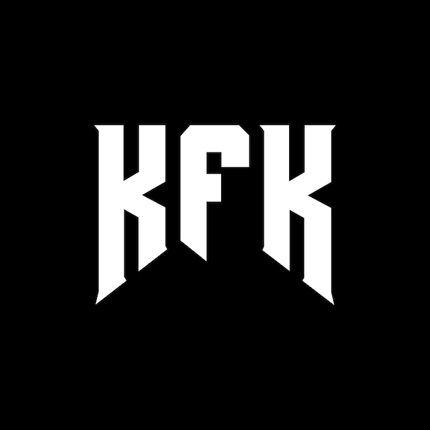 Diseño de logotipo de la compañía de tecnología KFK: combinación de colores blanco y negro KFK: diseño de logotipo KFK: icono KFK: alfabeto KFK: tipografía KFK