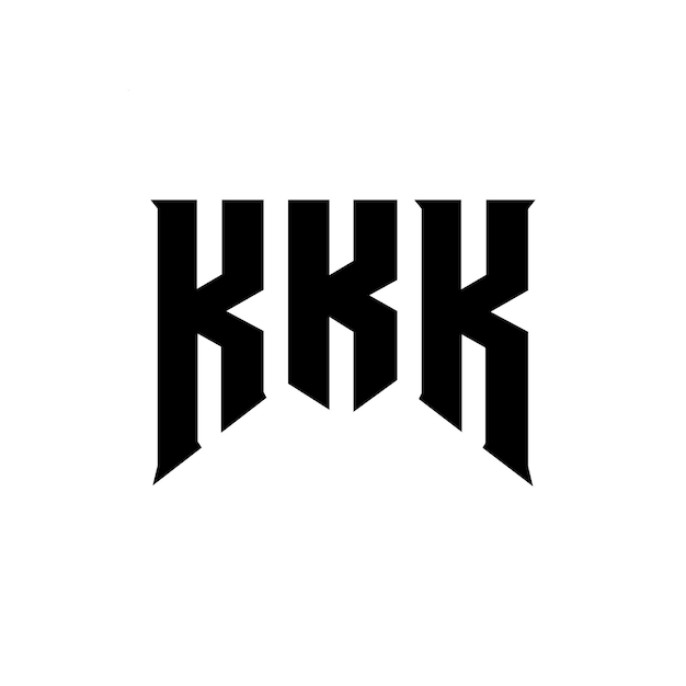 Diseño de logotipo de la compañía de tecnología KKK: combinación de colores blanco y negro KKK: diseño de logotipo KKK: icono KKK: alfabeto KKK: tipografía
