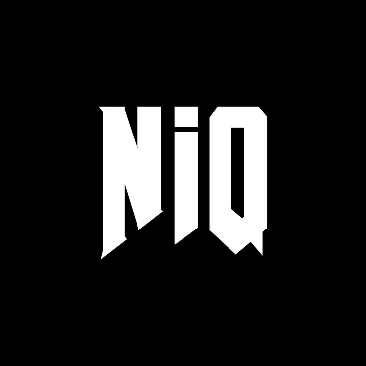 Vector diseño del logotipo de la compañía de tecnología niq: combinación de colores blanco y negro niq logotipo niq vector niq diseño niq icono niq alfabeto niq tipografía diseño del logotipo
