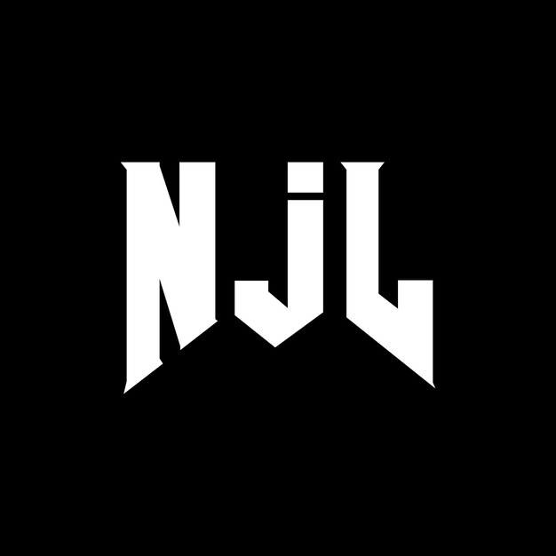 Diseño del logotipo de la compañía de tecnología NJL diseño del logotipo negro y blanco combinación de colores NJL logotipo NJL vector NJL diseño NJL icono NJL alfabeto NJL tipografía diseño del logotip