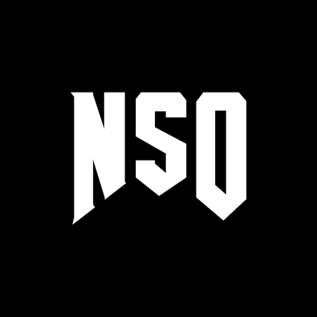 Diseño del logotipo de la compañía de tecnología NSO: combinación de colores blanco y negro NSO: diseño del logotipo NSO: icono NSO: alfabeto NSO: tipografía