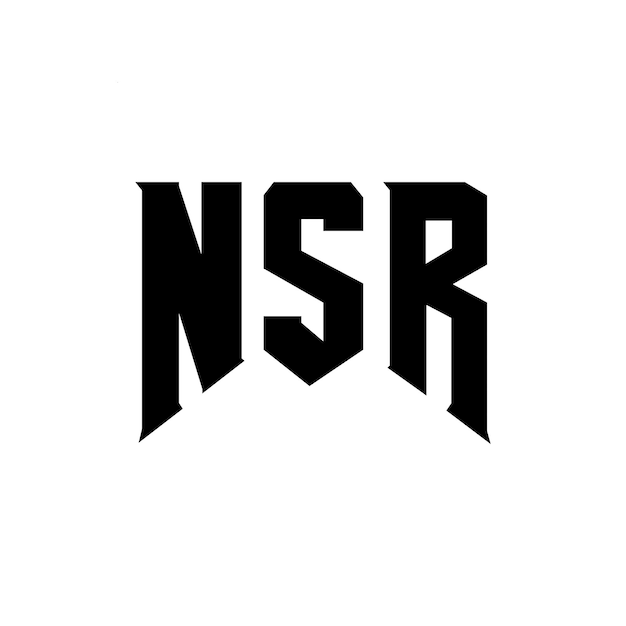 Diseño del logotipo de la compañía de tecnología NSR: combinación de colores blanco y negro NSR: diseño del logotipo NSR: icono NSR: alfabeto NSR: tipografía NSR