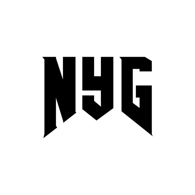 Diseño del logotipo de la compañía de tecnología NYG: combinación de colores blanco y negro NYG logotipo NYG vector NYG diseño NYG icono NYG alfabeto NYG tipografía diseño del logotipo