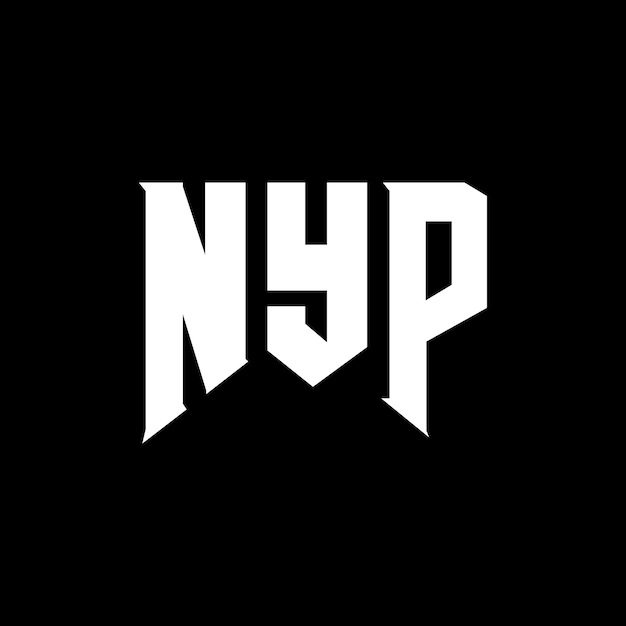 Diseño del logotipo de la compañía de tecnología NYP: combinación de colores blanco y negro NYP: diseño del logotipo NYP: icono NYP: alfabeto NYP: tipografía NYP