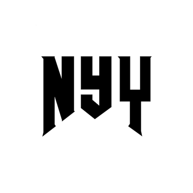 Diseño de logotipo de la compañía de tecnología NYY: combinación de colores blanco y negro NYY: diseño vectorial NYY: icono NYY: alfabeto NYY: tipografía NYY