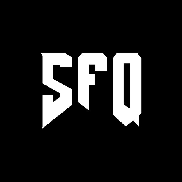 Diseño del logotipo de la compañía de tecnología SFQ: combinación de colores blanco y negro SFQ: diseño del logotipo SFQ: icono SFQ: alfabeto SFQ: tipografía