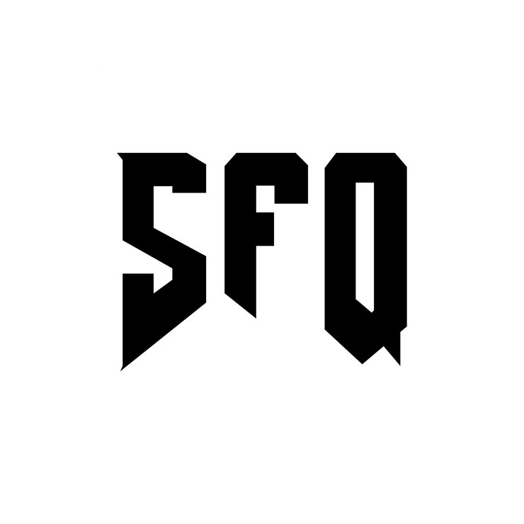 Vector diseño del logotipo de la compañía de tecnología sfq: combinación de colores blanco y negro sfq: diseño del logotipo sfq: icono sfq: alfabeto sfq: tipografía