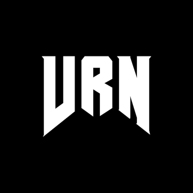 El diseño del logotipo de la compañía de tecnología VRN, combinación de colores blanco y negro, diseño de icono VRN, diseño de tipografía VRN.
