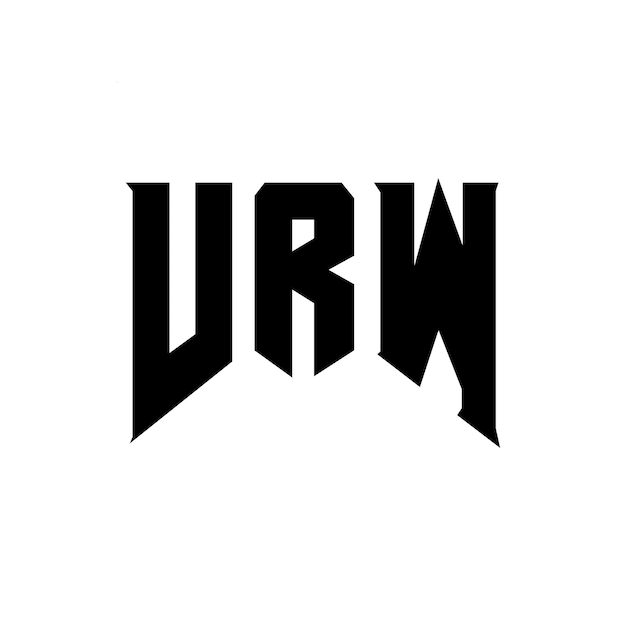 El diseño del logotipo de la compañía de tecnología VRW, la combinación de colores en blanco y negro, el diseño del icono VRW, el diseño de la tipografía VRW.
