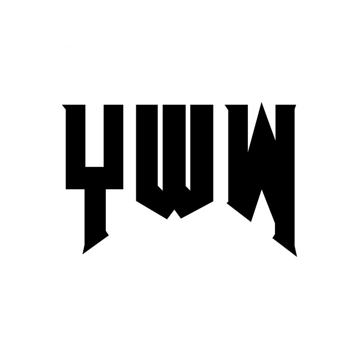 Vector el diseño del logotipo de la compañía de tecnología yww, combinación de colores blanco y negro, diseño del icono ywv, diseño del vector ywv y diseño del tipo ywv.