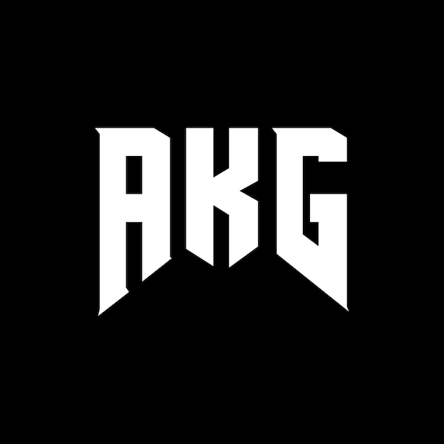 Diseño del logotipo de la compañía tecnológica AKG: combinación de colores blanco y negro AKG logotipo AKG vector AKG diseño AKG icono AKG alfabeto AKG tipografía diseño del logotipo