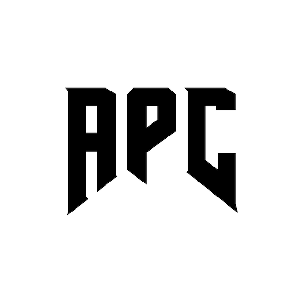 Diseño de logotipo de la compañía tecnológica APC Diseño del logotipo de APC Combinación de colores blanco y negro