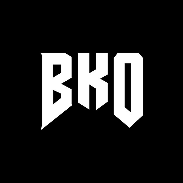 Diseño de logotipo de la compañía tecnológica BKO: combinación de colores blanco y negro BKO: diseño de BKO: icono BKO: alfabeto BKO: tipografía BKO: logotipo BKO