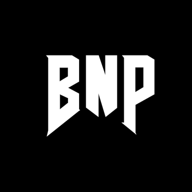 Diseño del logotipo de la compañía tecnológica BNP, combinación de colores blanco y negro, diseño del logotipo BNP, diseño del icono BNP, diseño de la tipografía BNP.
