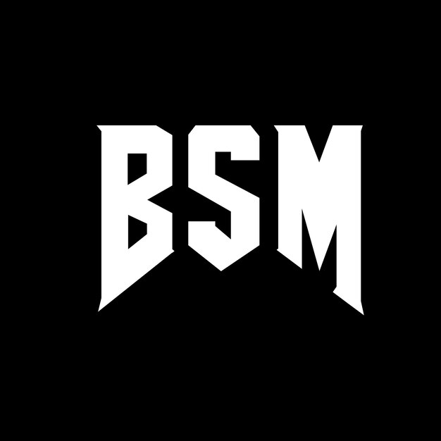 Diseño del logotipo de la compañía tecnológica BSM: combinación de colores blanco y negro, diseño del logotipo BSM, diseño del icono de BSM, diseño del tipografía BSM.