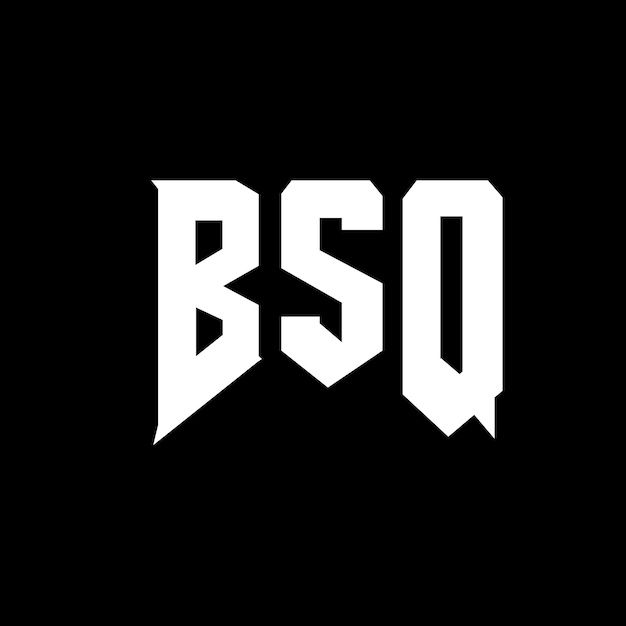 Diseño del logotipo de la compañía tecnológica BSQ: combinación de colores blanco y negro, diseño del logotipo BSQ: vector BSQ: diseño del icono BSQ: alfabeto BSQ: tipografía.