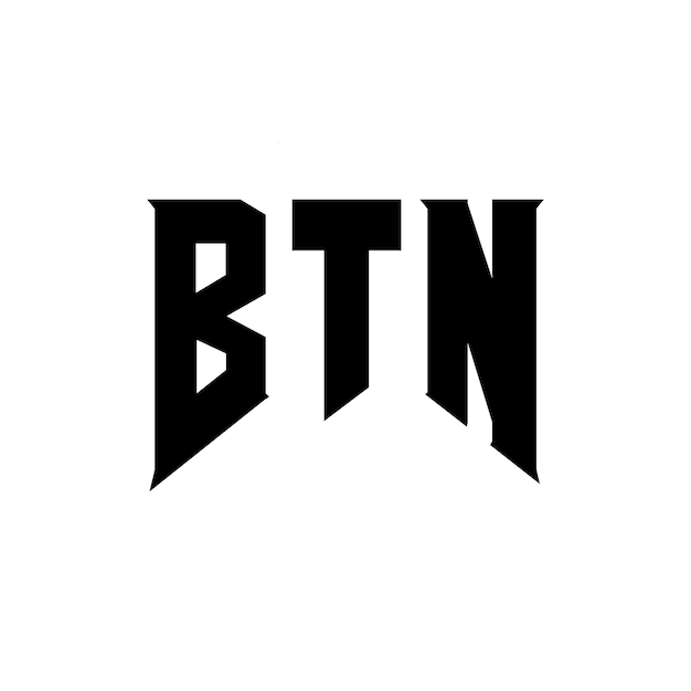 Diseño del logotipo de la compañía tecnológica BTN, combinación de colores blanco y negro, diseño del logotipo BTN, diseño del icono BTN, alfabeto BTN, tipografía BTN.