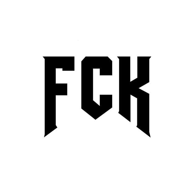 Diseño del logotipo de la compañía tecnológica FCK: combinación de colores blanco y negro FCK: diseño del icono FCK: diseño del logotipografía FCK: