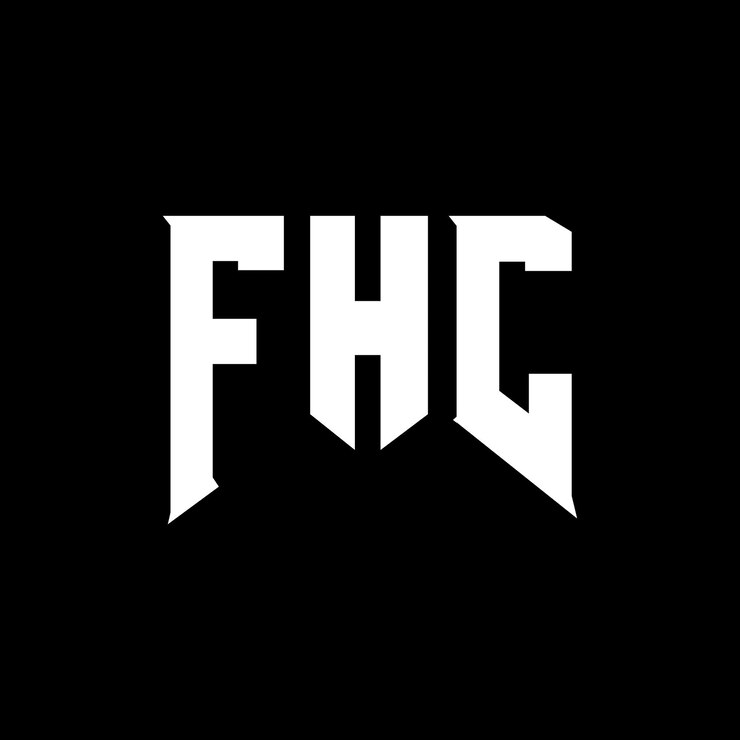 Vector diseño del logotipo de la compañía tecnológica fhc diseño del logotipo fhc combinación de colores blanco y negro