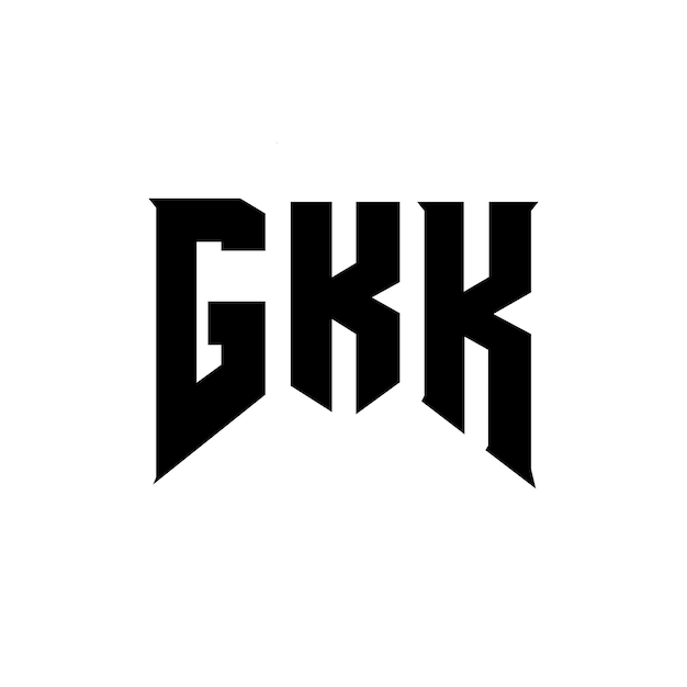 Diseño del logotipo de la compañía tecnológica GKK: combinación de colores blanco y negro GKK: logotipo vectorial GKK: diseño del icono GKK: alfabeto GKK: tipografía