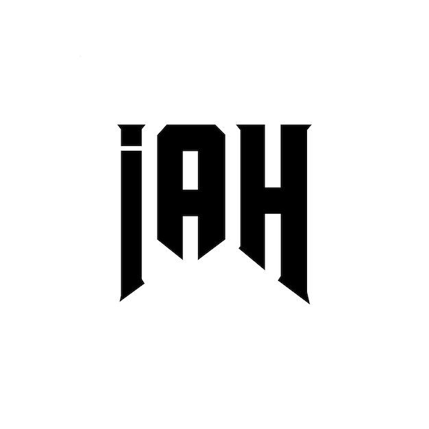 Diseño del logotipo de la compañía tecnológica IAH: combinación de colores blanco y negro, diseño del logotipo IAH, diseño del icono IAH, tipografía IAH.