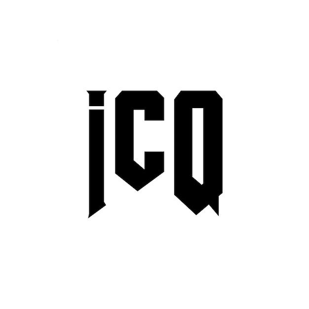 Diseño del logotipo de la compañía tecnológica ICQ: combinación de colores en blanco y negro ICQ: diseño del icono ICQ; diseño del logotipo ICQ: tipografía ICQ