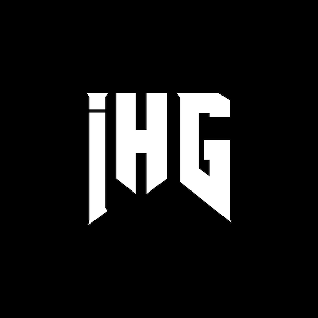 Diseño del logotipo de la compañía tecnológica IHG: combinación de colores blanco y negro IHG logotipo IHG vector IHG diseño IHG icono IHG alfabeto IHG tipografía diseño del logotipo