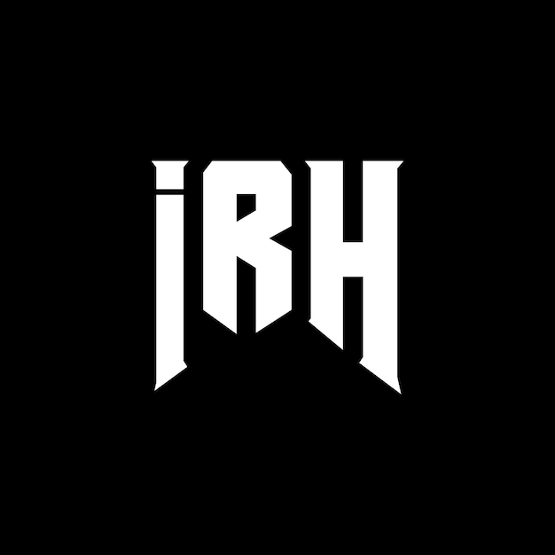 Diseño del logotipo de la compañía tecnológica IRH: combinación de colores blanco y negro IRH logotipo IRH vector IRH diseño IRH icono IRH alfabeto IRH tipografía diseño del logotipo