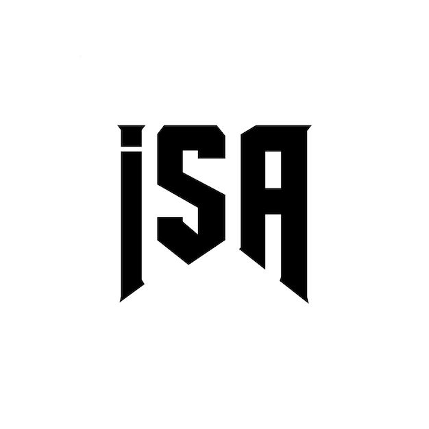 Diseño del logotipo de la compañía tecnológica ISA: combinación de colores blanco y negro ISA: diseño del logotipo ISA: icono ISA: alfabeto ISA: tipografía ISA