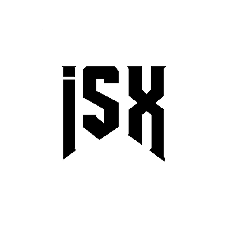 Vector diseño del logotipo de la compañía tecnológica isx: combinación de colores blanco y negro isx logotipo isx vector isx diseño isx icono isx alfabeto isx tipografía diseño del logotipo