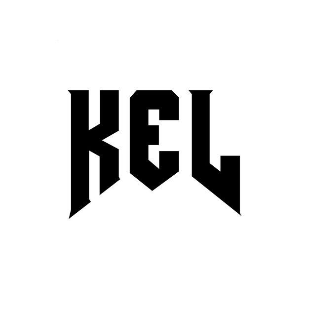 Diseño de logotipo de la compañía tecnológica KEL: combinación de colores en blanco y negro KEL: diseño de logotipo KEL: icono KEL: alfabeto KEL: tipografía KEL: logotipo