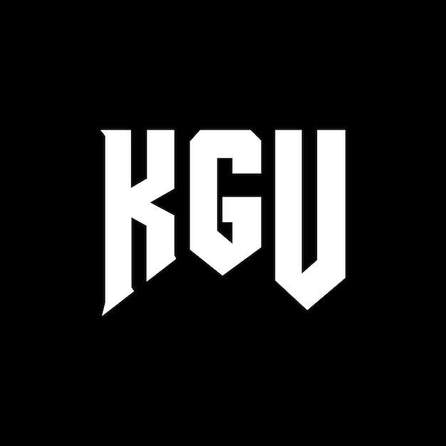 Diseño del logotipo de la compañía tecnológica KGU: combinación de colores blanco y negro KGU: logotipo KGU: vector KGU: diseño KGU: icono KGU: alfabeto KGU: tipografía