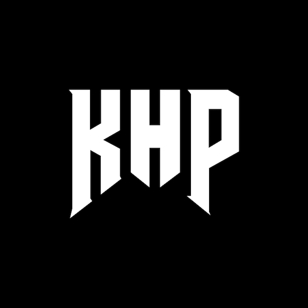 Diseño del logotipo de la compañía tecnológica KHP: combinación de colores blanco y negro KHP: diseño del logotipo KHP: icono KHP: alfabeto KHP: tipografía