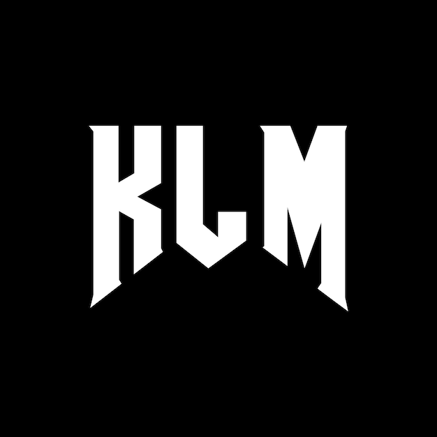Diseño del logotipo de la compañía tecnológica KLM: combinación de colores blanco y negro KLM: Vector KLM: Diseño del icono KLM: Alfabeto KLM: Tipografía KLM