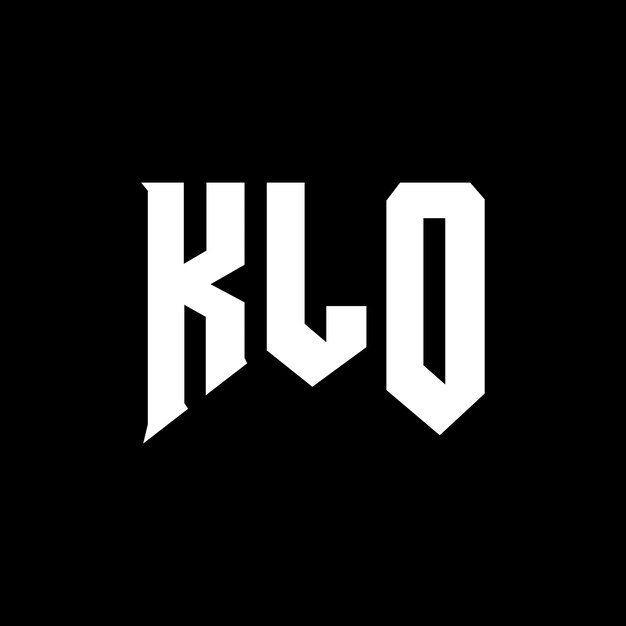 Diseño de logotipo de la compañía tecnológica KLO: combinación de colores blanco y negro KLO: diseño de logotipo KLO: icono KLO: alfabeto KLO: tipografía