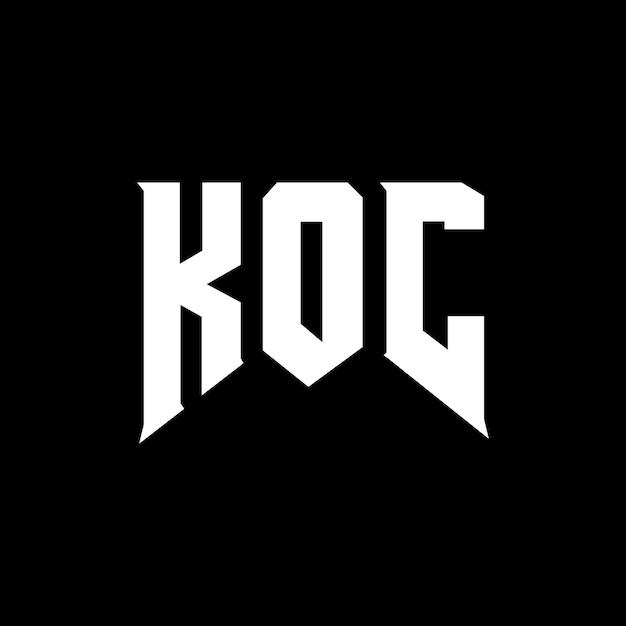 Diseño del logotipo de la compañía tecnológica KOC: combinación de colores blanco y negro KOC: diseño del logotipo KOC: icono KOC: alfabeto KOC: tipografía KOC
