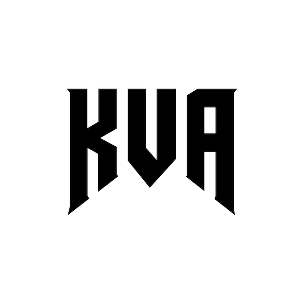 Diseño de logotipo de la compañía tecnológica KVA: combinación de colores blanco y negro KVA: diseño de logotipo KVA: icono KVA: alfabeto KVA: tipografía KVA