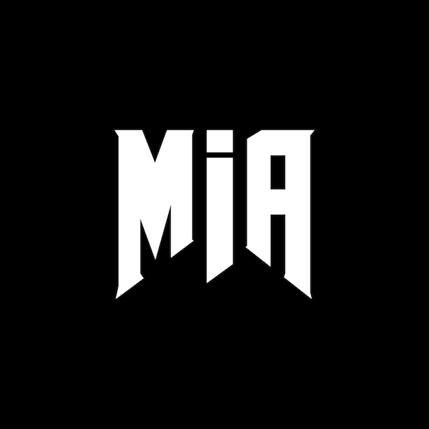 Diseño del logotipo de la compañía tecnológica MIA: combinación de colores blanco y negro MIA logotipo MIA vector MIA diseño MIA icono MIA alfabeto MIA tipografía MIA diseño del logotipo