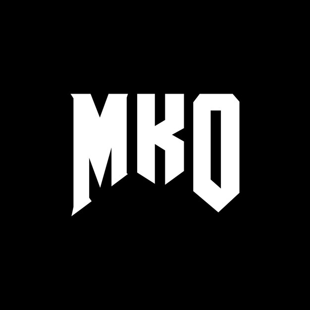 Diseño de logotipo de la compañía tecnológica MKO: combinación de colores blanco y negro MKO: diseño vectorial MKO: icono MKO: alfabeto MKO: tipografía