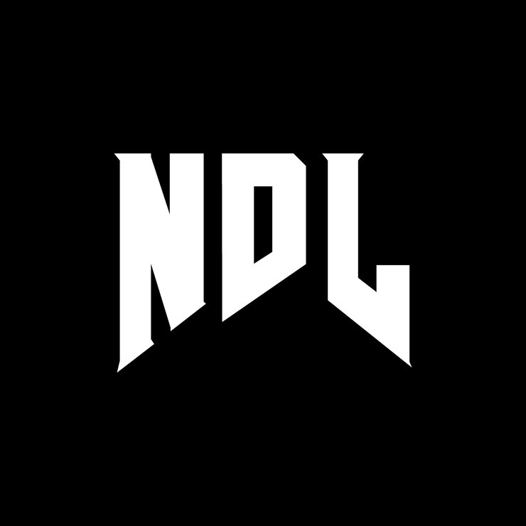 Vector diseño del logotipo de la compañía tecnológica ndl: combinación de colores blanco y negro ndl: diseño del logotipo ndl: icono ndl: alfabeto ndl: tipografía ndl