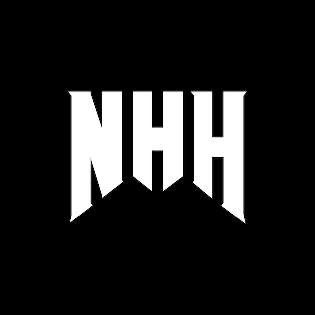 Diseño del logotipo de la compañía tecnológica NHH, combinación de colores blanco y negro, diseño del logotipo NHH, vector NHH, diseño del icono NHH, alfabeto NHH, tipografía NHH.