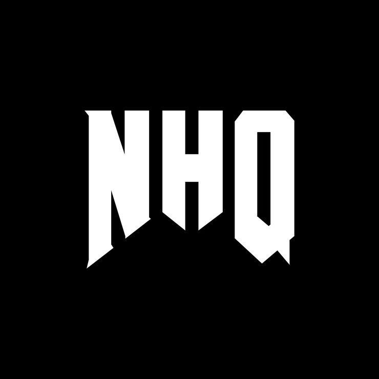 Vector diseño del logotipo de la compañía tecnológica nhq: combinación de colores blanco y negro nhq logotipo nhq vector nhq diseño nhq icono nhq alfabeto nhq tipografía diseño del logotipo