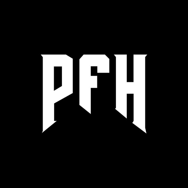 Diseño del logotipo de la compañía tecnológica PFH: combinación de colores blanco y negro, diseño del logotipo PFH, diseño del vector PFH, icono PFH, alfabeto PFH, tipografía PFH.
