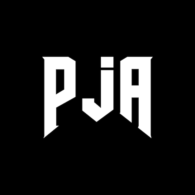 Diseño de logotipo de la compañía tecnológica PJA: combinación de colores blanco y negro PJA logotipo PJA vector PJA diseño PJA icono PJA alfabeto PJA tipografía diseño de logotipo
