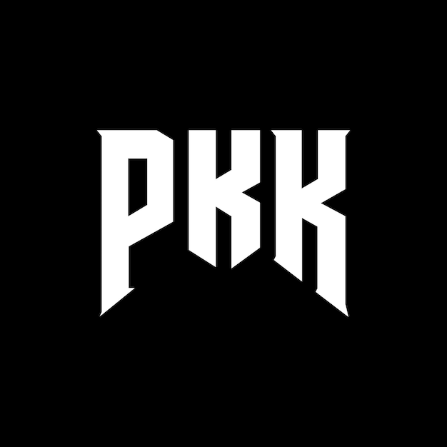 Diseño de logotipo de la compañía tecnológica PKK: combinación de colores blanco y negro PKK logotipo PKK vector PKK diseño PKK icono PKK alfabeto PKK tipografía diseño de logotipo